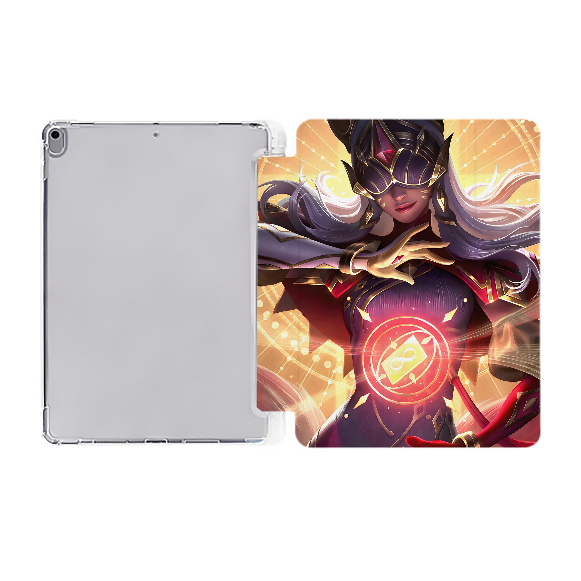 （画像用） リーグ・オブ・レジェンド League of Legends LOL IPad ケース ペン収納付き 三つ折りスタンド PUレザー×シリコン 対応機種9.5/10.5/10.9インチ